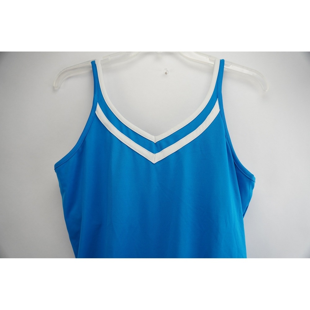 Fila Tennis Dress Womens XL Blue Striped Ruffle Hem V-Neck Athletic Excellent - Picture 2 of 6